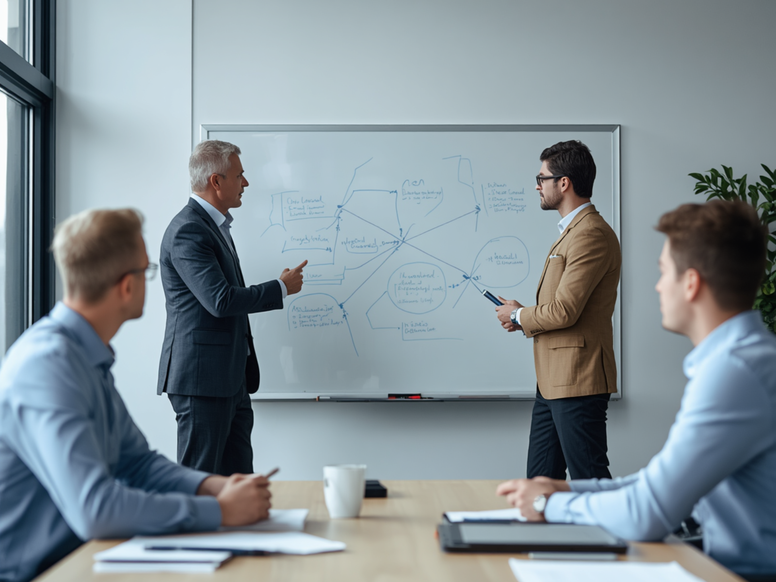 Senior advisors reviewing a strategic security roadmap