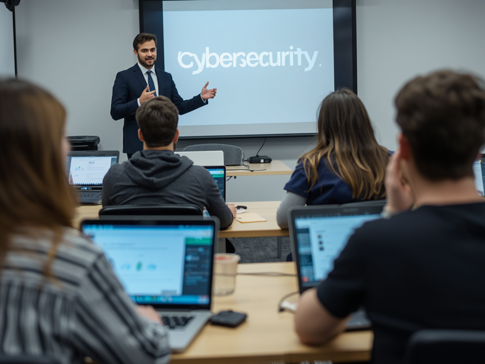 Security awareness training session with a small engaged group